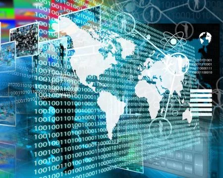 The earth and binary code イラスト素材