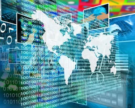 The earth and binary code イラスト素材