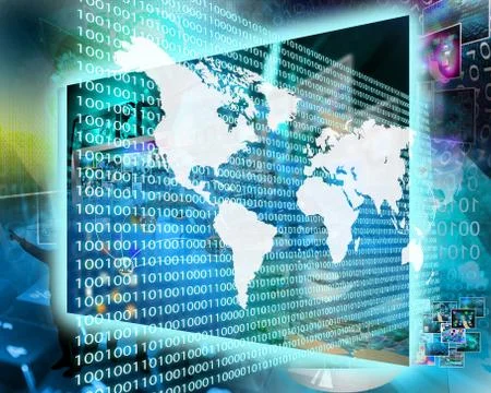 The earth and binary code イラスト素材