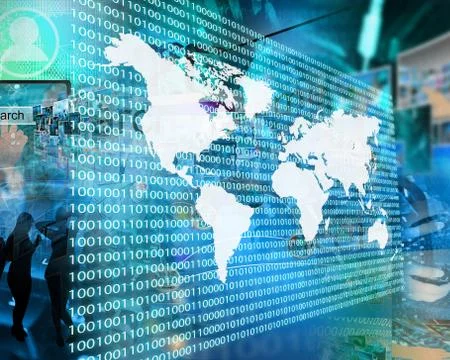 The earth and binary code Stock Illustration