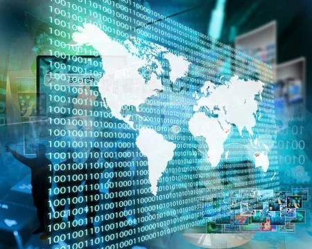 The earth and binary code Stock Illustration