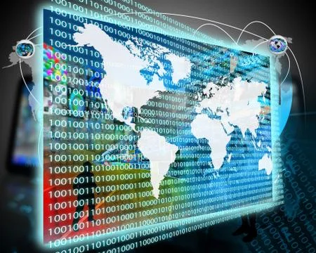 The earth and binary code 스톡 일러스트