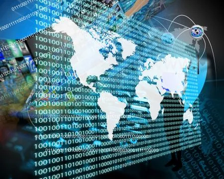 The earth and binary code Stock Illustration