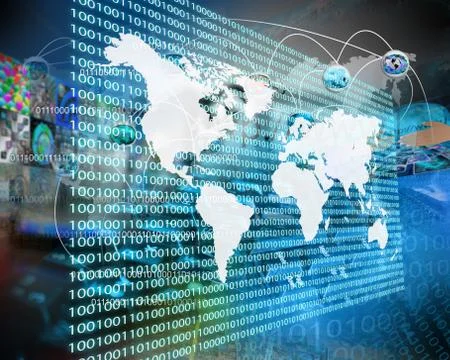 The earth and binary code Stock Illustration