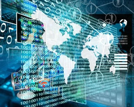 The earth and binary code Stock Illustration