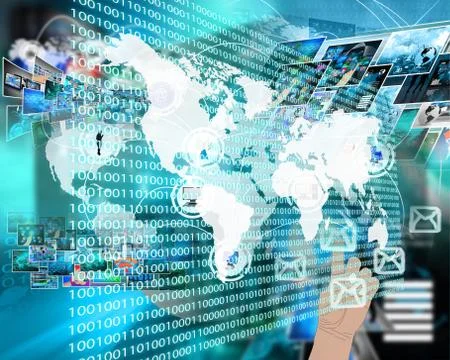 The earth and binary code Stock Illustration