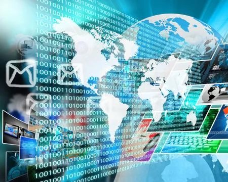 The earth and binary code イラスト素材