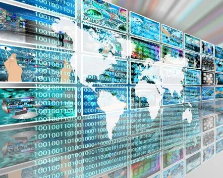 The earth and binary code Stock Illustration