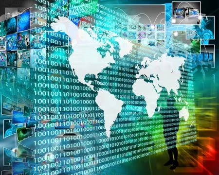 The earth and binary code Stock Illustration