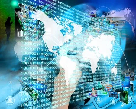 The earth and binary code Stock Illustration