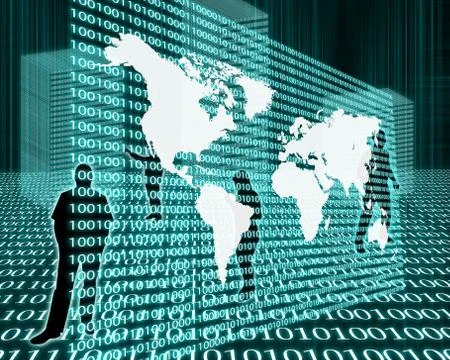 The earth and binary code Stock Illustration