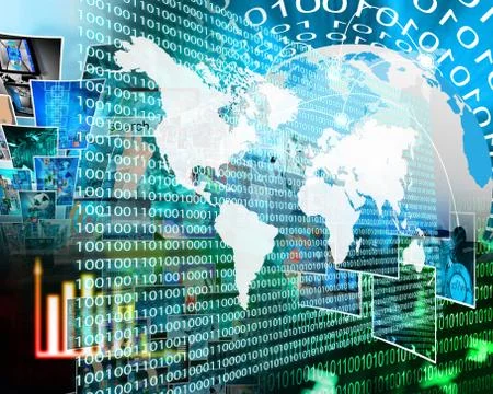 The earth and binary code Stock Illustration