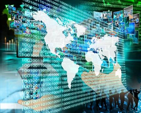 The earth and binary code Stock Illustration