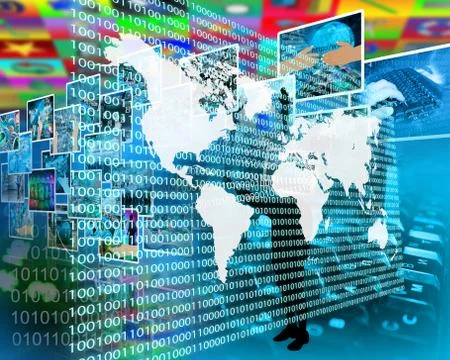 The earth and binary code Stock Illustration