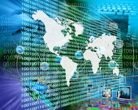 The earth and binary code Stock Illustration