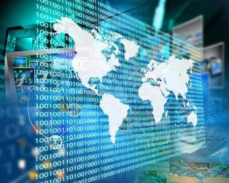 The earth and binary code Stock Illustration