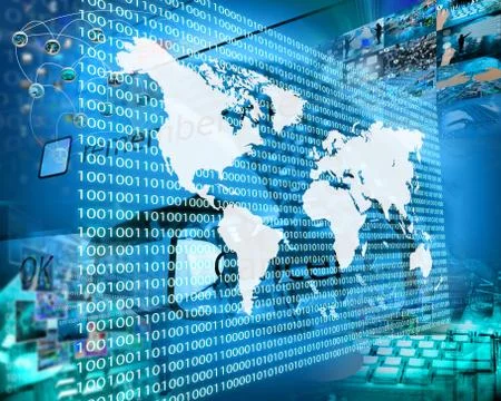 The earth and binary code Stock Illustration