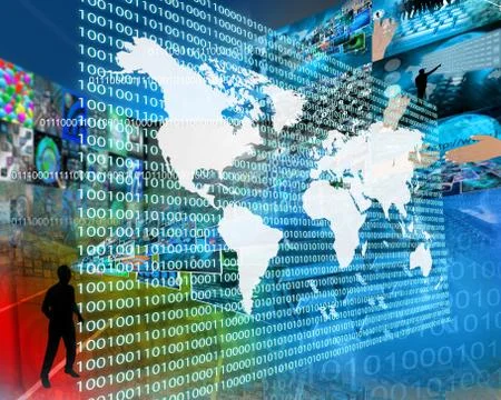 The earth and binary code Stock Illustration