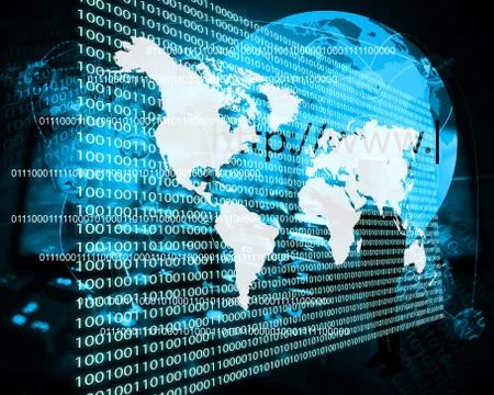 The earth and binary code Stock Illustration