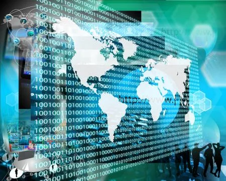 The earth and binary code Stock Illustration