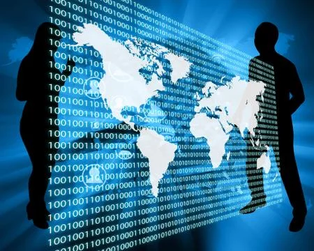 The earth and binary code Stock Illustration