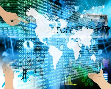 The earth and binary code Stock Illustration