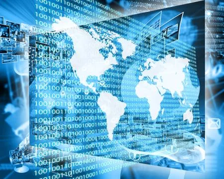 The earth and binary code Stock Illustration