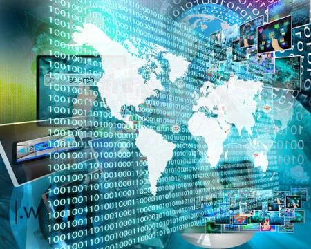 The earth and binary code Stock Illustration