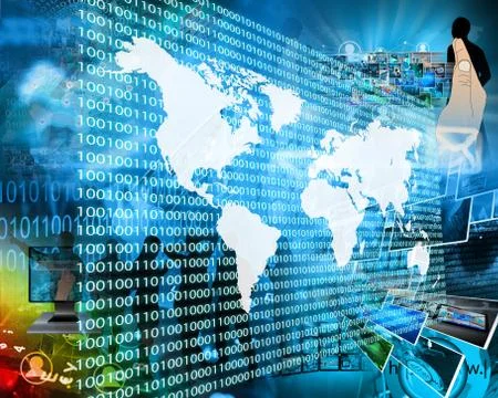 The earth and binary code Stock Illustration