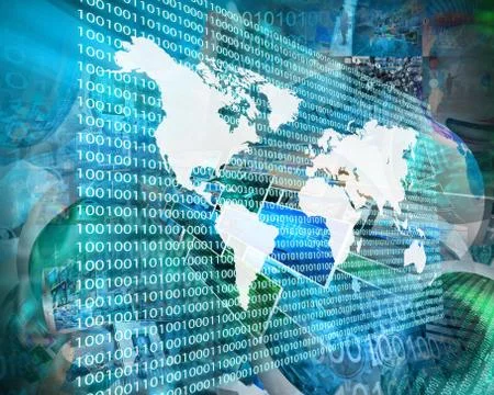 The earth and binary code Stock Illustration