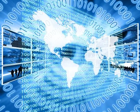 The earth and binary code Stock Illustration