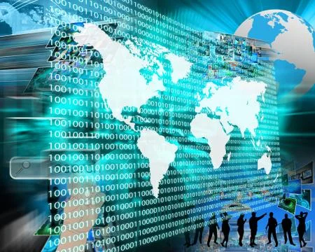 The earth and binary code Stock Illustration