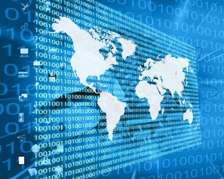 The earth and binary code Stock Illustration