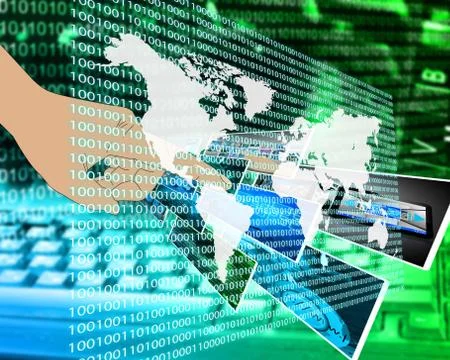 The earth and binary code Stock Illustration