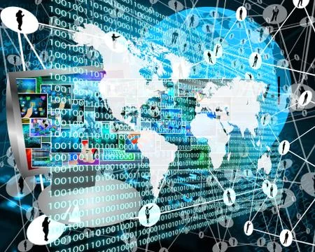 The earth and binary code イラスト素材