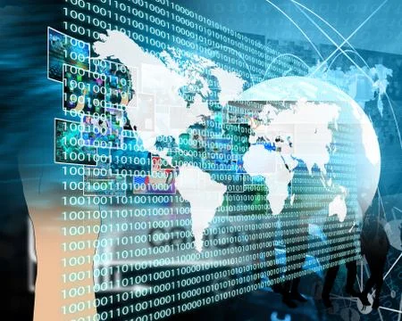 The earth and binary code Stock Illustration