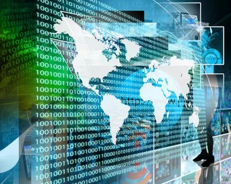 The earth and binary code イラスト素材