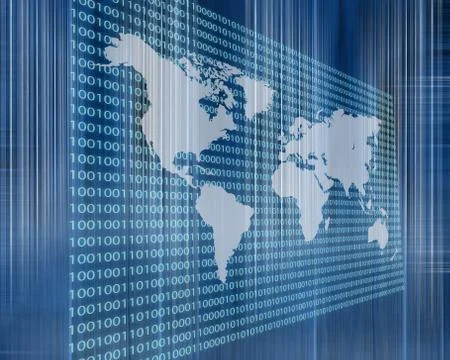 The earth and binary code イラスト素材