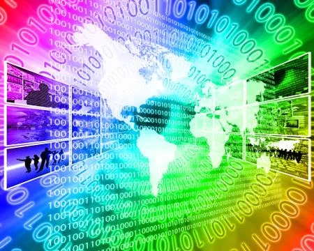 The earth and binary code Stock Illustration