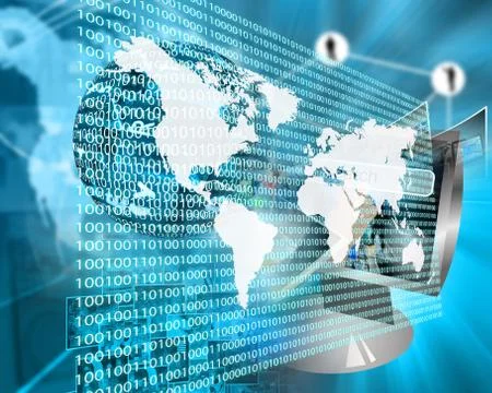 The earth and binary code Stock Illustration