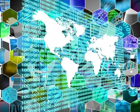 The earth and binary code Stock Illustration