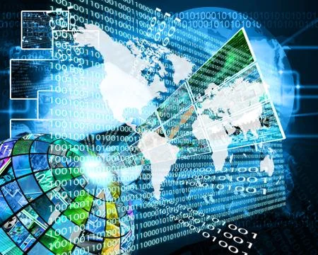 The earth and binary code Stock Illustration