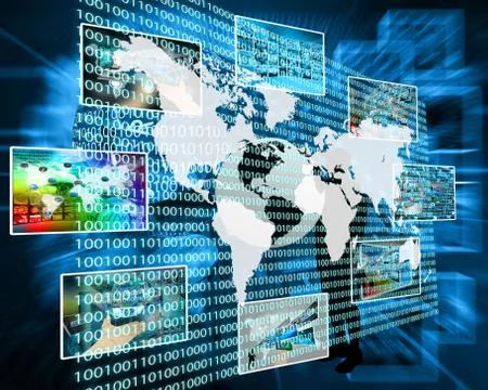 The earth and binary code Stock Illustration