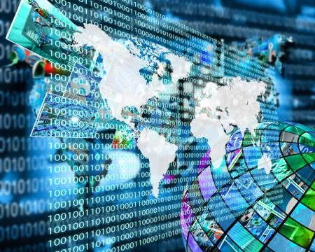 The earth and binary code Stock Illustration