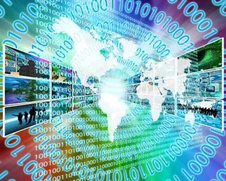 The earth and binary code Stock Illustration