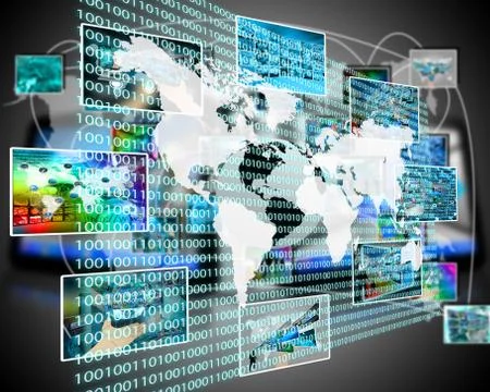 The earth and binary code Stock Illustration