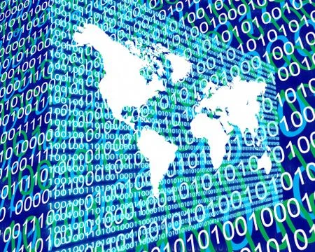 The earth and binary code 스톡 일러스트