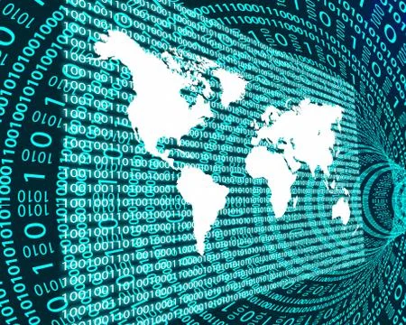 The earth and binary code Illustrazione stock