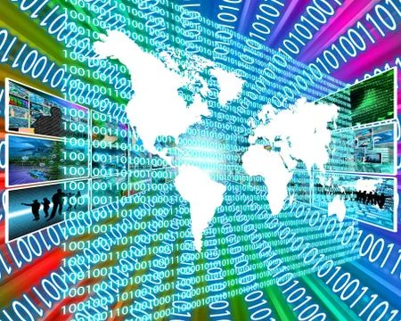 The earth and binary code Stock Illustration