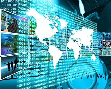 The earth and binary code Stock Illustration